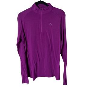 Paradox Merino Wool Blend Base Layer Women XL Purple 1/4 Zip Thumbholes